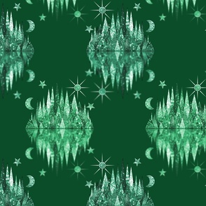 Sparkle Mountain on Shimmer Lake (Emerald Green)  