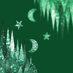 Sparkle Mountain on Shimmer Lake (Emerald Green large scale) 