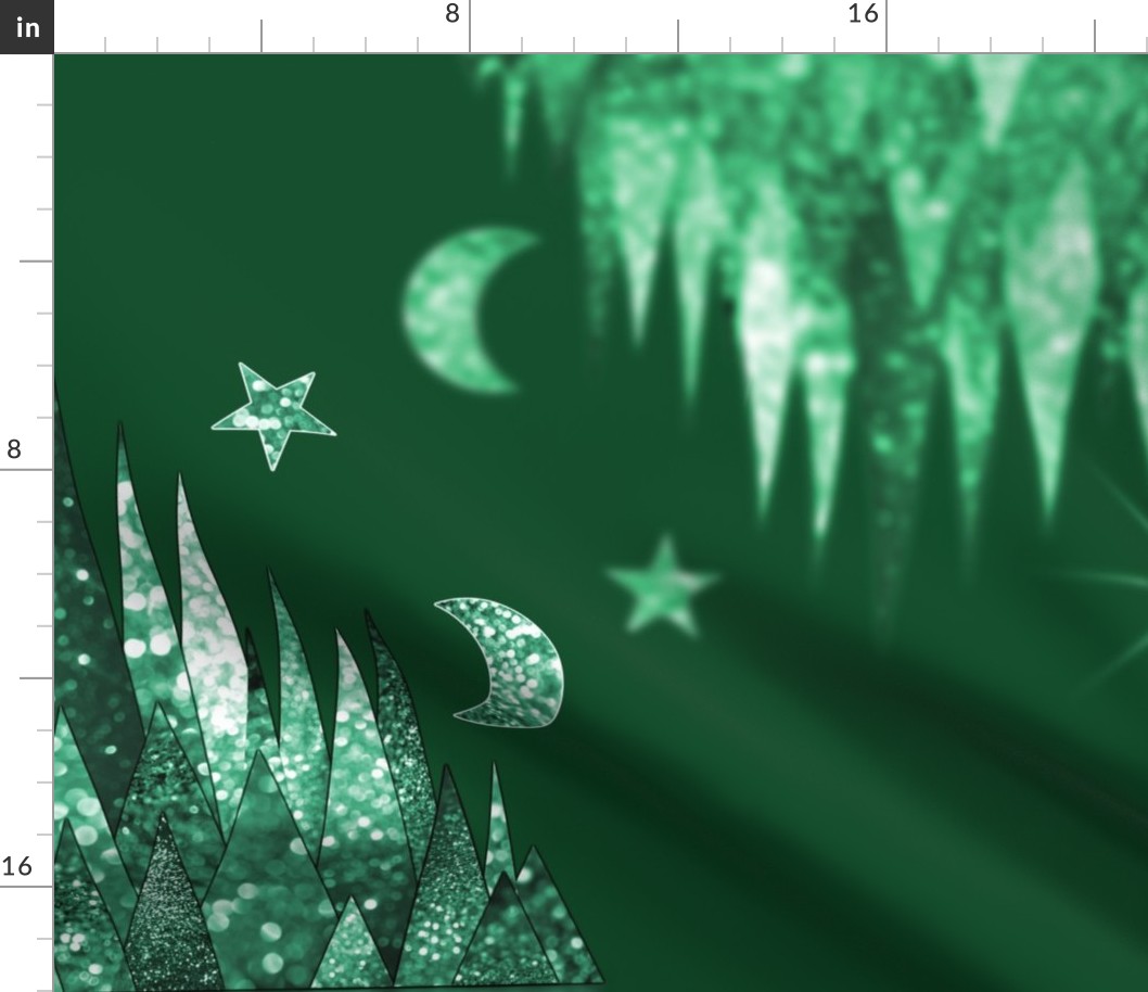 Sparkle Mountain on Shimmer Lake (Emerald Green large scale) 