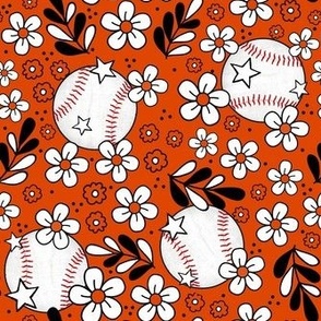 Medium Scale Team Spirit Baseball Floral in Baltimore Orioles Orange