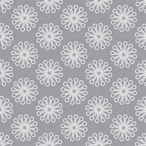 Mid Century Modern (MCM) Outlined Radial Starburst in Gray and White // Minimalist // Medium Scale - 700 DPI, WP - 357 DPI