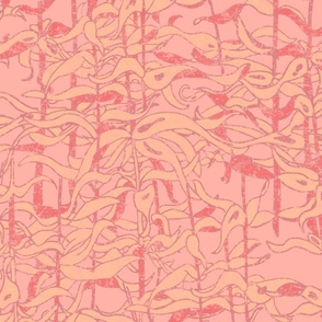 Textured Seaweed Botanical - Peach Fuzz, Coral, Pink