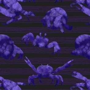 Textured Dark Violet Crabs | Dark striped background