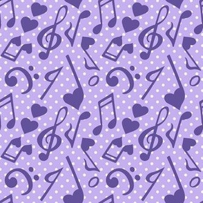 Medium Scale Love Notes Valentine Heart Music Purple