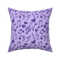 Large Scale Love Notes Valentine Heart Music Purple