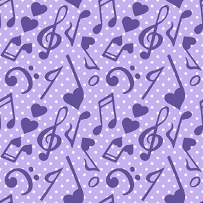 Large Scale Love Notes Valentine Heart Music Purple