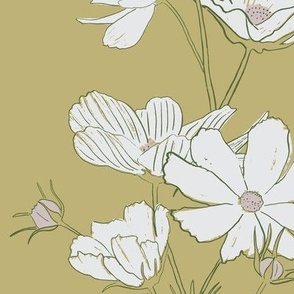 (L) Harmony | Trailing Cosmos | White, Pink, Mustard Yellow | Large Scale