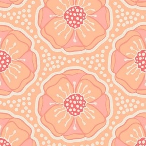 Rose Medallion- Peach Fuzz - Large Scale