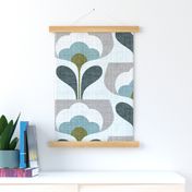 welcoming blooms-teal- jumbo-mid century modern