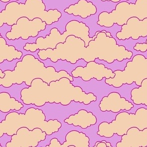 Clouds Light Purple and Cream