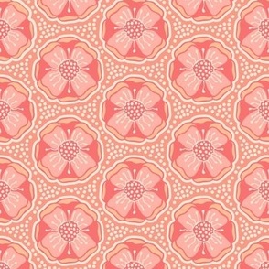 Rose Medallion-Peach Pink-Medium Scale