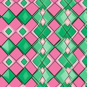 Retro Geometric Bliss – Vibrant Pink and Green