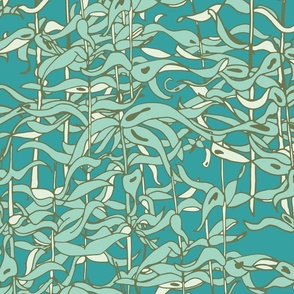 Seaweed Botanical - Turquoise, Teal