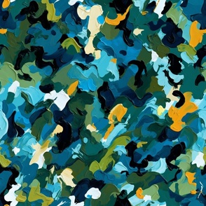 Impasto Camo - Novelty Textured Camouflage Fabric & Wallpaper 