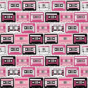 Pink and black cassette tapes Valentines Day 