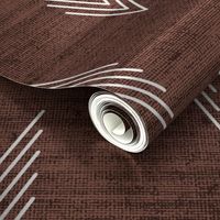 Geometric Chevron Arrows Inspired by African Mudcloth in Dark Red-Brown and White