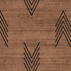 Geometric Chevron Arrows in Brown Inspired by African Mudcloth