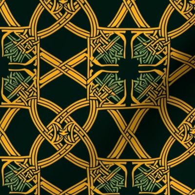 Eternal Knotwork Tapestry - Celtic Inspired Fabric & Wallpaper 