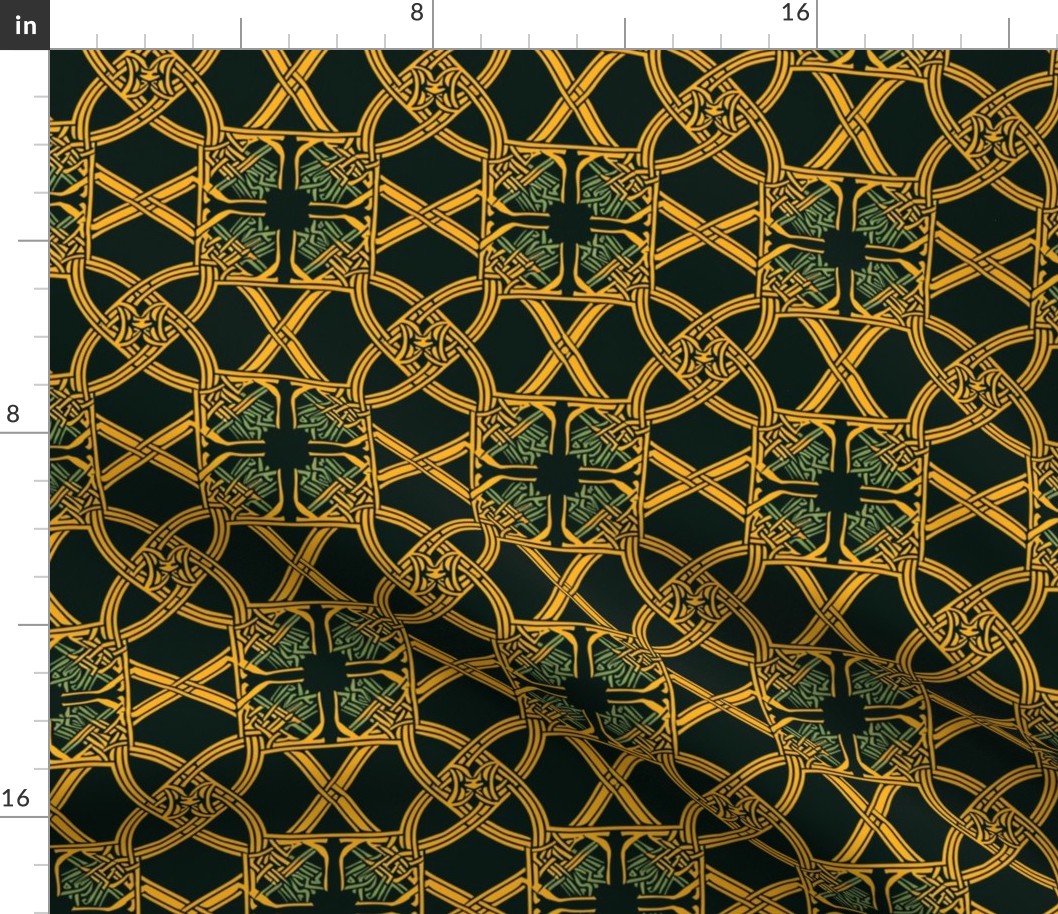 Eternal Knotwork Tapestry - Celtic Inspired Fabric & Wallpaper 