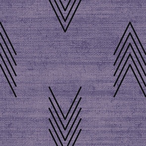 Purple Geometric Chevron Arrows Inspired by African Mudcloth