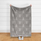 Geometric Chevron Arrows Grey and White African Mudcloth Inspired