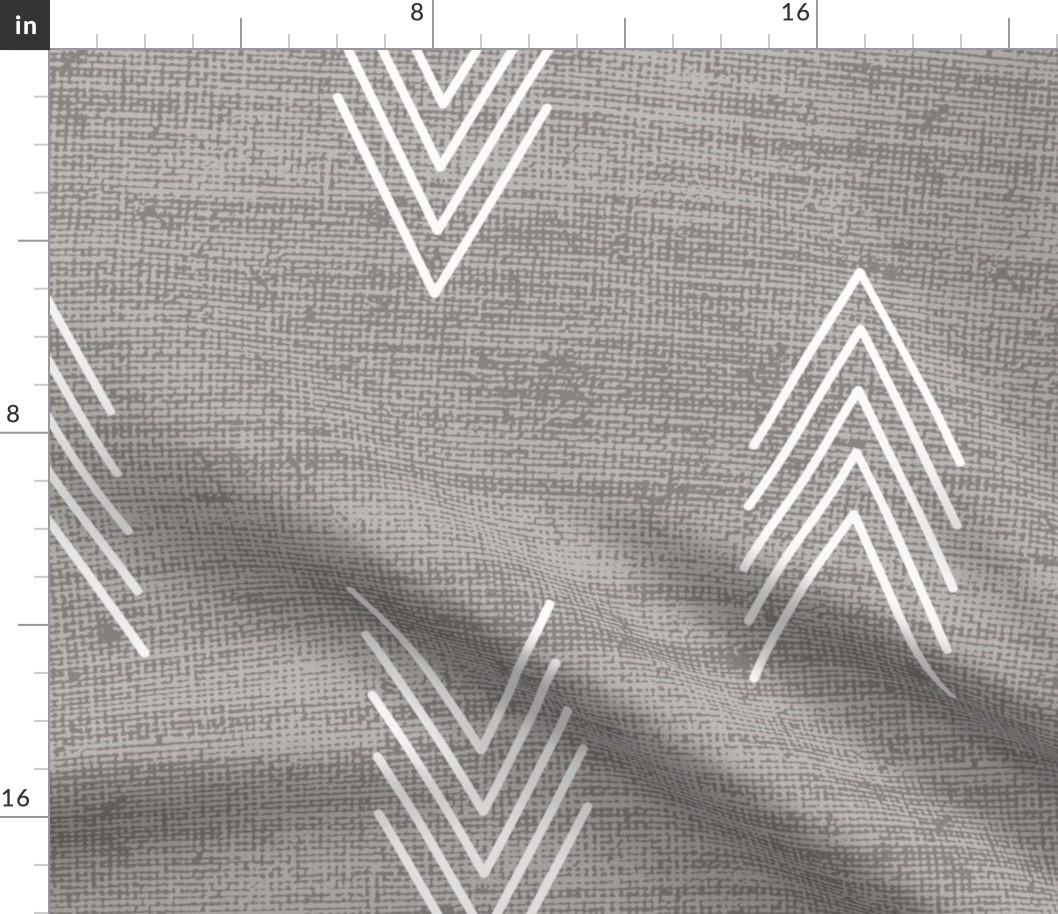 Geometric Chevron Arrows Grey and White African Mudcloth Inspired