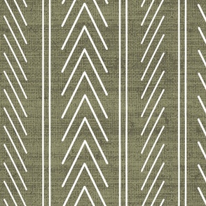 Mudcloth Inspired Green and White Line Art