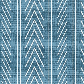 Blue Mudcloth Inspired Geometric Arrow Line Art