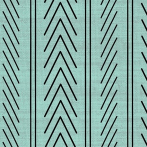 Geometric Arrows with Mudcloth Inspired Line Art in Seafrom Green