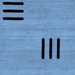 Modern Blue Mudcloth Inspired Line Art