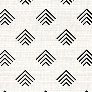 African Mudcloth Inspired Off White Geometric Arrows
