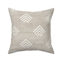 African Mudcloth Inspired Neutral Light Geometric Arrows