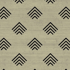 Calming Neutral Olive Green African Mudcloth Inspired Arrows