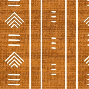 Orange Brown African Mudcloth Inspired
