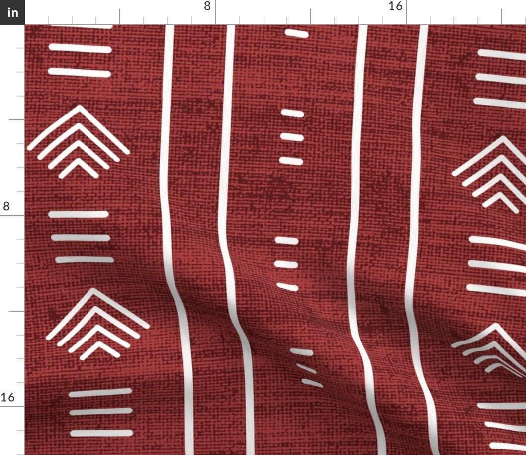 Stylish Dark Red African Mudcloth Inspired