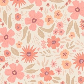 Cheerful Blooms (Peach and Taupe)