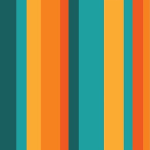 orange and teal stripes-large
