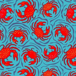 Crabs in the Ocean - Large - Blue
