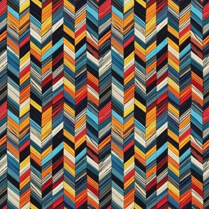 Colorful Chevron Weave - Vibrant Herringbone Fabric & Wallpaper 