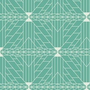 Green and White Abstract Geometric Lines