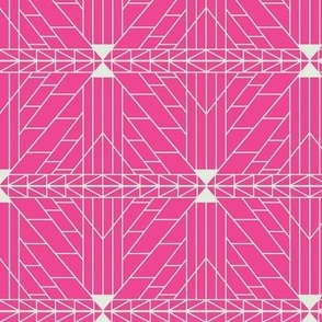 Hot Pink and White Abstract Geometric Lines