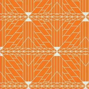 Orange and White Abstract Geometric Lines