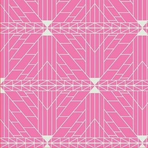 Pink and White Abstract Geometric Lines
