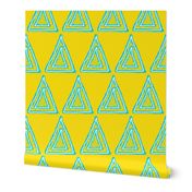 Turquoise Triangles on Bright Yellow