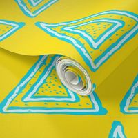 Turquoise Triangles on Bright Yellow