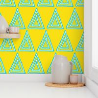 Turquoise Triangles on Bright Yellow