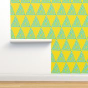 Turquoise Triangles on Bright Yellow