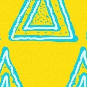 Turquoise Triangles on Bright Yellow