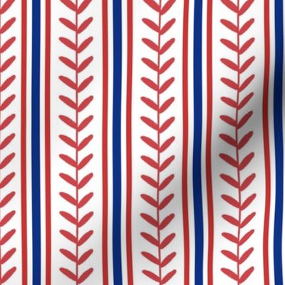 Bigger Scale Team Spirit Baseball Vertical Stitch Stripes in Chicago Cubs Blue and Red