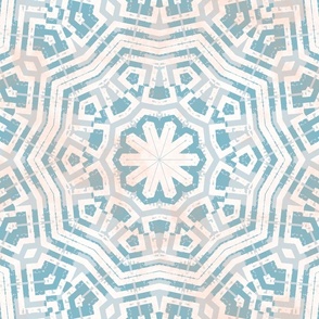 Inviting Blue Mosaic Mandala Tile - Mediterranean Inspired Walls